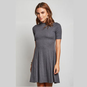 M L Stretchy Mock Turtle Neck Dress